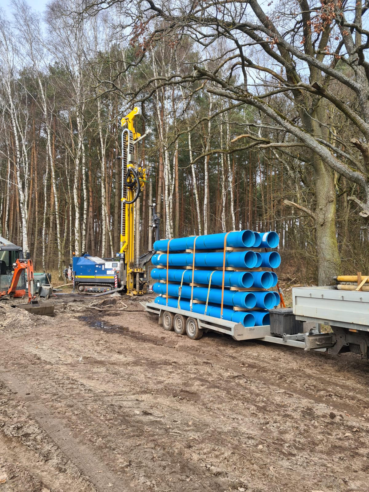 Löschwasser­versorgung Brunnenbau Vorbereitung