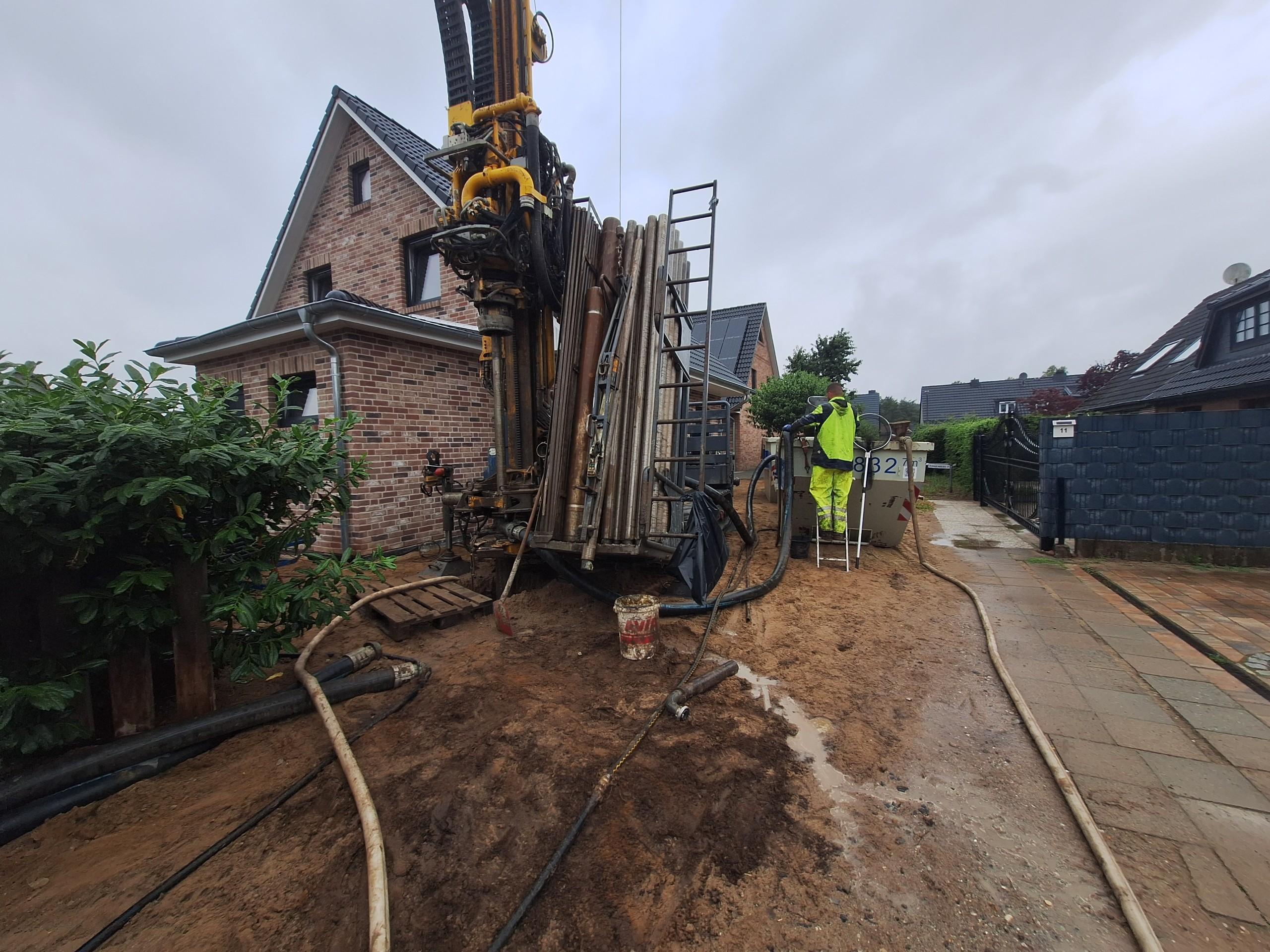Gartenbrunnen im Bau