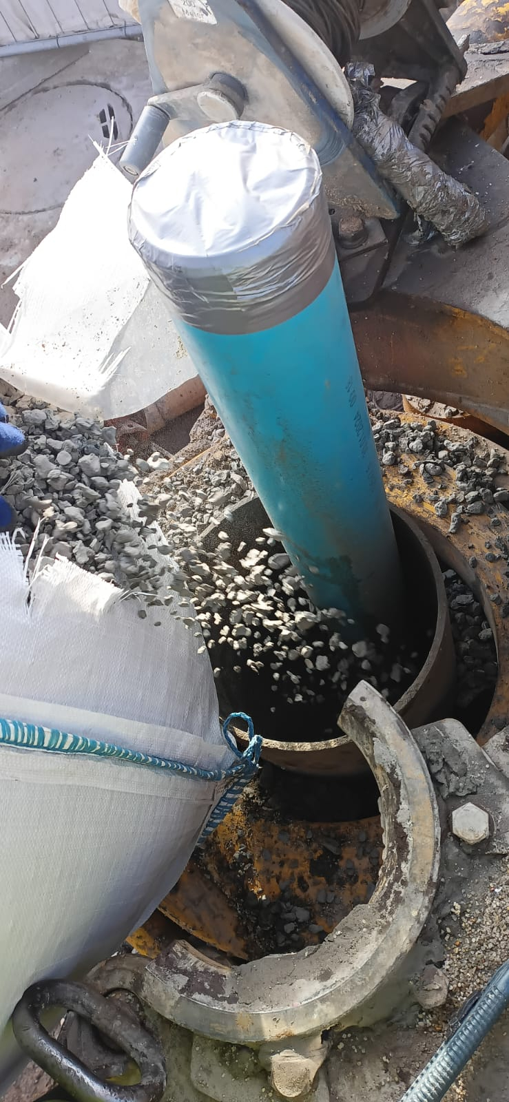 Brunnenrohr abgetaped